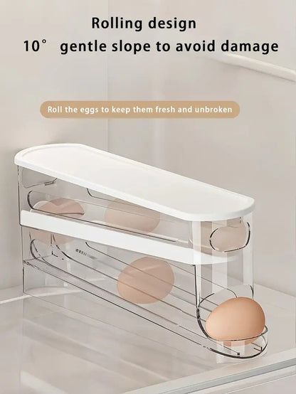 Automatic Sliding Egg Holder 12-14 Eggs Flip Lid Fridge Storage Container V1232-ZDSNH001
