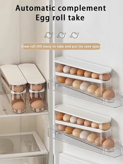 Automatic Sliding Egg Holder 12-14 Eggs Flip Lid Fridge Storage Container V1232-ZDSNH001
