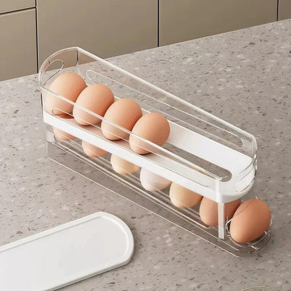 Automatic Sliding Egg Holder 12-14 Eggs Flip Lid Fridge Storage Container V1232-ZDSNH001