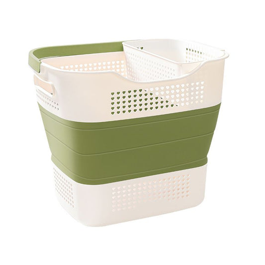 Multi-functional Folding Laundry Basket: Hassle-free Storage, One Basket for All Your Clothes Sorting. green V1232-ZDXYL001