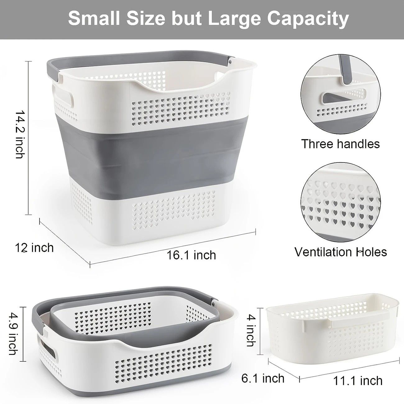 Multi-functional Folding Laundry Basket: Hassle-free Storage, One Basket for All Your Clothes Sorting. green V1232-ZDXYL001