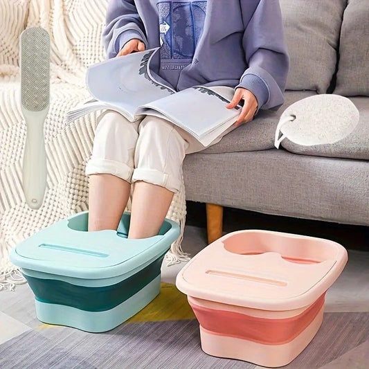 Foldable Foot Soak Tub: TPE Collapsible Deep Tub with Lid for Heat Retention, Foot Massage, Essential for V1232-ZDZYP001