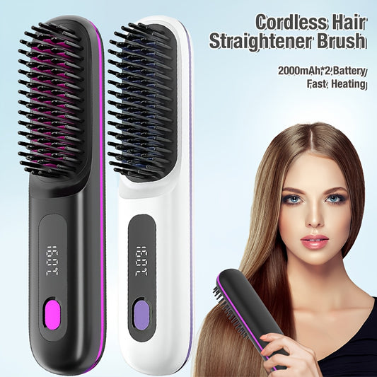 Wireless Hair Straightening Brush, Fast Heating, Women's Exclusive Styling Brush, Portable and Lightweight, V1232-ZFQ001