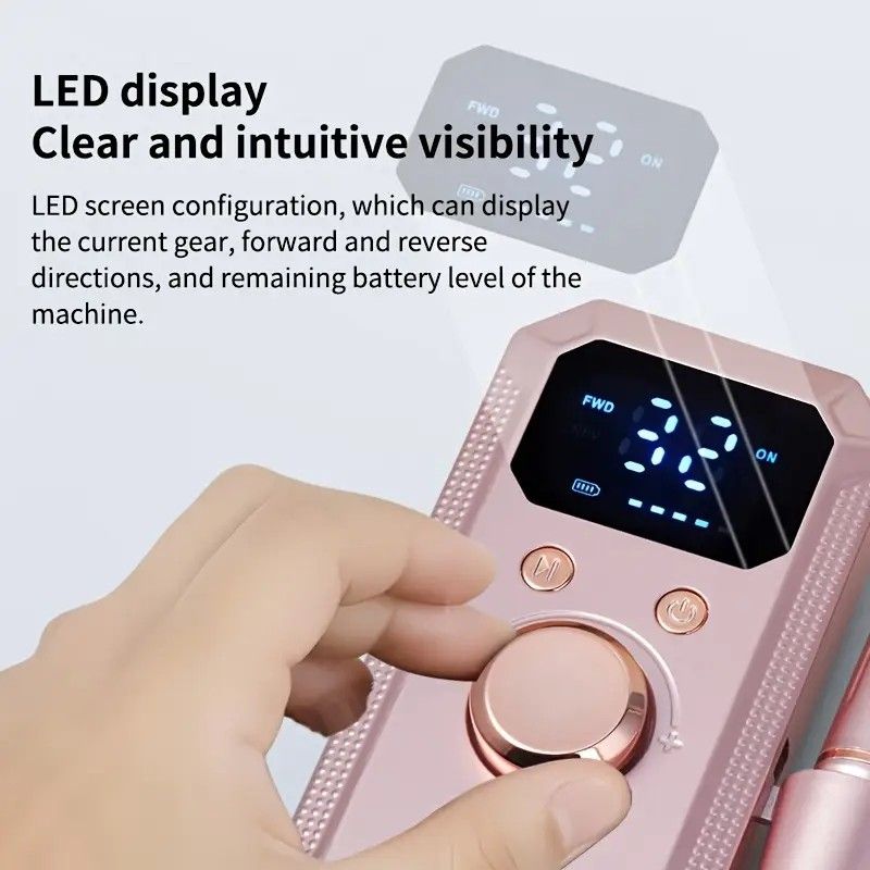 Professional Nail Drill: Quiet and Efficient, LED Digital Display, 31 Accessories for All-in-One Use, Easy V1232-ZJCTJ002