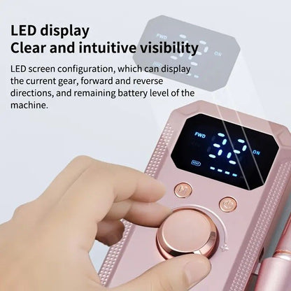 Professional Nail Drill: Quiet and Efficient, LED Digital Display, 31 Accessories for All-in-One Use, Easy V1232-ZJCTJ002