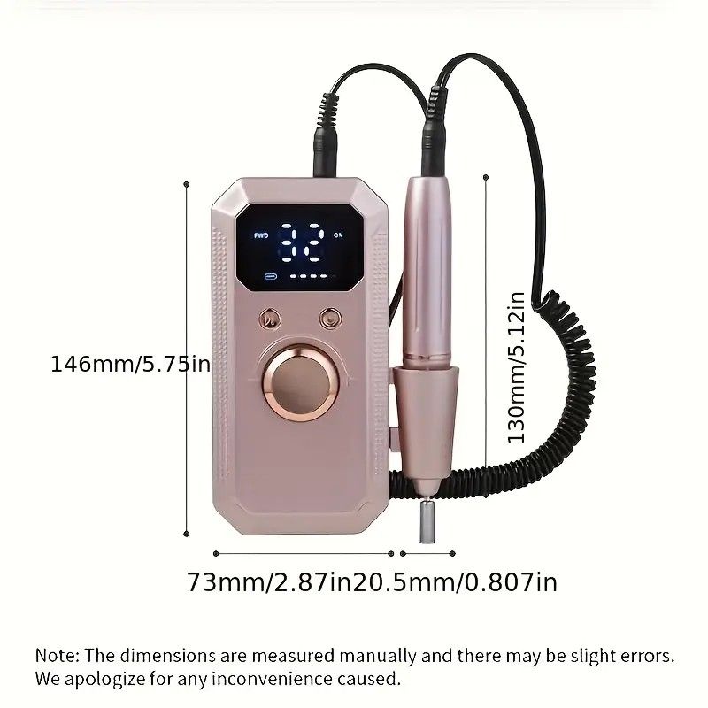 Professional Nail Drill: Quiet and Efficient, LED Digital Display, 31 Accessories for All-in-One Use, Easy V1232-ZJCTJ002