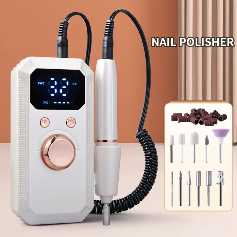 Professional Nail Drill: Quiet and Efficient, LED Digital Display, 31 Accessories for All-in-One Use, Easy V1232-ZJCTJ002