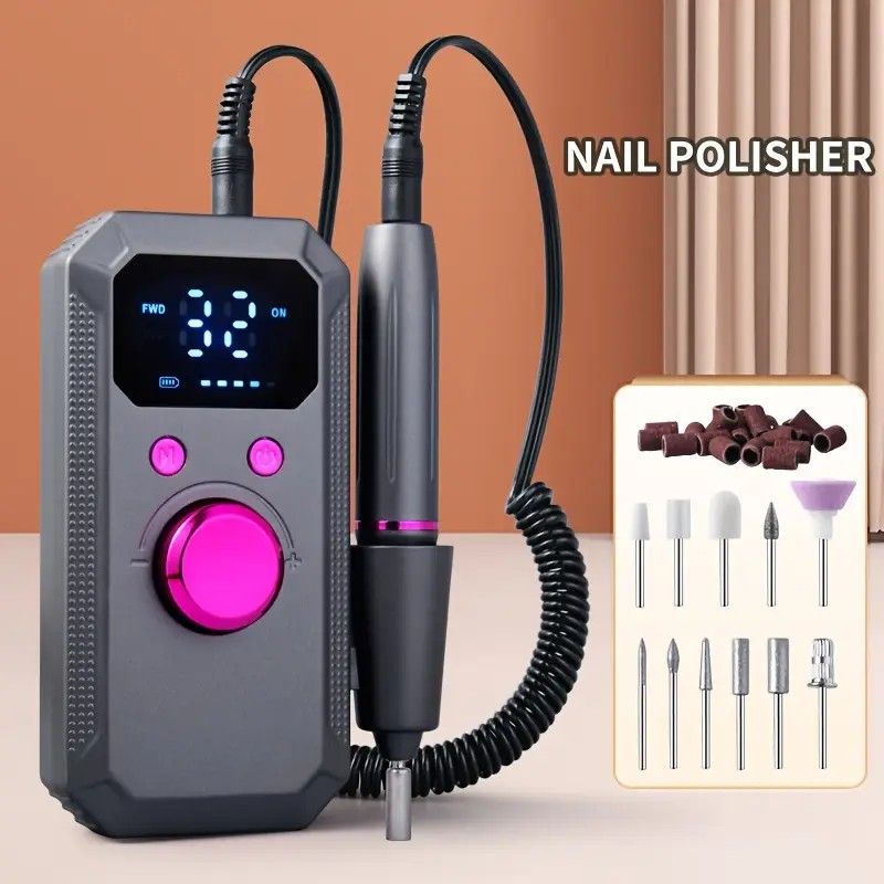 Professional Nail Drill: Quiet and Efficient, LED Digital Display, 31 Accessories for All-in-One Use, Easy V1232-ZJCTJ002