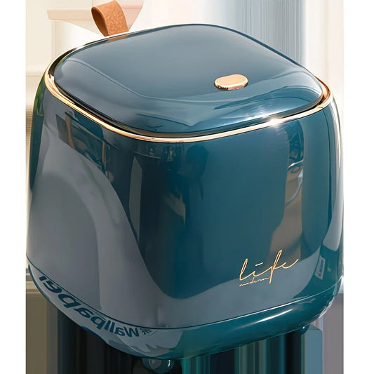 Dark green Press-Type Trash Bag Bin, Luxury Waste Bin, Car/Home/Office/Desktop/Dining Table Storage Cylinder V1232-ZMLJT001