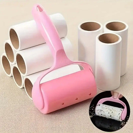 1 Handle + 6 Refill Rolls Lint Roller! Home Clothing and Pet Hair Cleaning Roller, Tear-off Adhesive Sheets, V1232-ZMQ001