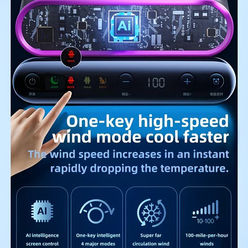 Grayish Purple AI Smart Circulating Fan: 4 Modes + Silent Airflow, Your All-Scenario Cooling Companion.  V1232-ZNZMXHS001