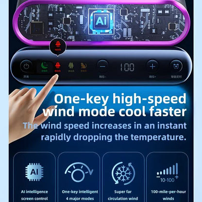 Cream rice, AI Smart Circulating Fan: 4 Modes + Silent Airflow, Your All-Scenario Cooling Companion V1232-ZNZMXHS002