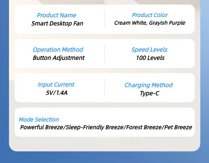Cream rice, AI Smart Circulating Fan: 4 Modes + Silent Airflow, Your All-Scenario Cooling Companion V1232-ZNZMXHS002