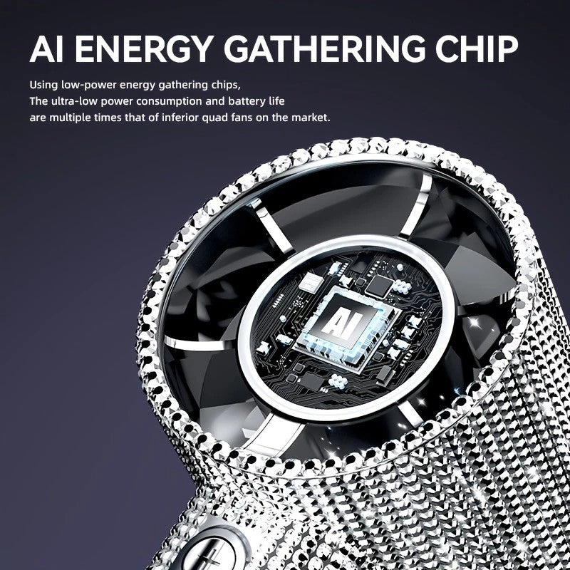 White Diamond /Diamond - style Handheld Mini Fan, Exquisite and Long - lasting Battery Life V1232-ZSKSCFS001