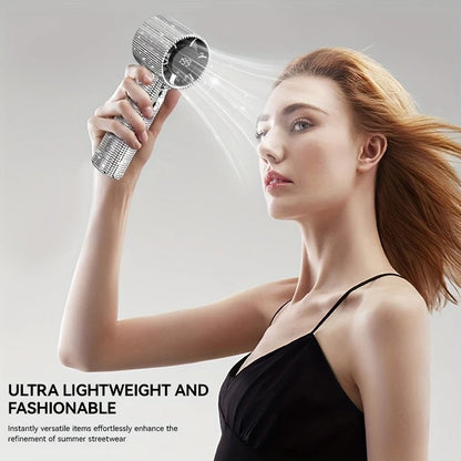 White Diamond /Diamond - style Handheld Mini Fan, Exquisite and Long - lasting Battery Life V1232-ZSKSCFS001