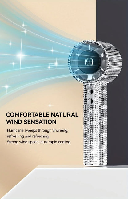 White Diamond /Diamond - style Handheld Mini Fan, Exquisite and Long - lasting Battery Life V1232-ZSKSCFS001