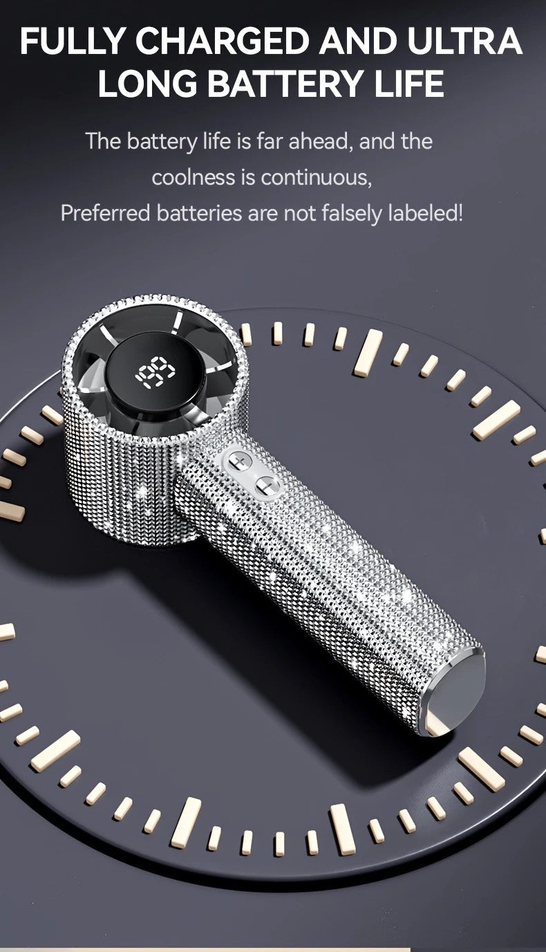 Colored diamond/Diamond - style Handheld Mini Fan, Exquisite and Long - lasting Battery Life V1232-ZSKSCFS002