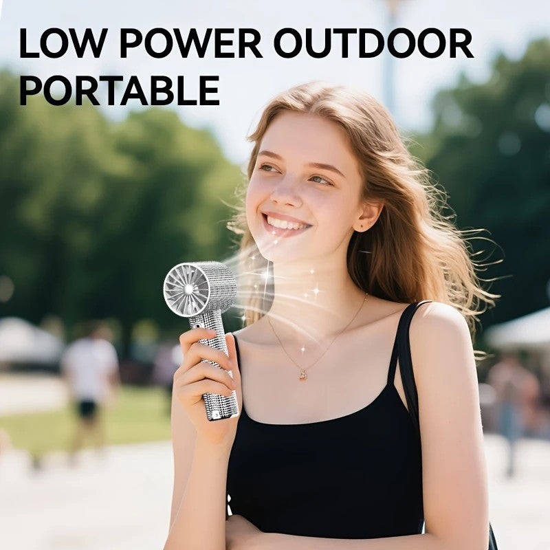 Colored diamond/Diamond - style Handheld Mini Fan, Exquisite and Long - lasting Battery Life V1232-ZSKSCFS002