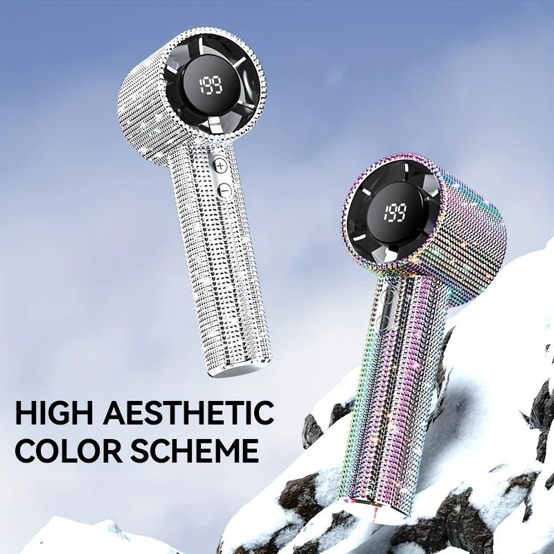 Colored diamond/Diamond - style Handheld Mini Fan, Exquisite and Long - lasting Battery Life V1232-ZSKSCFS002