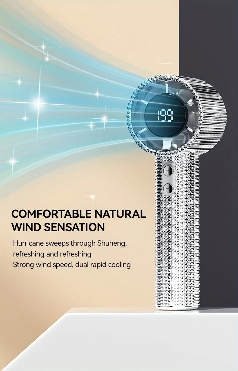 Colored diamond/Diamond - style Handheld Mini Fan, Exquisite and Long - lasting Battery Life V1232-ZSKSCFS002