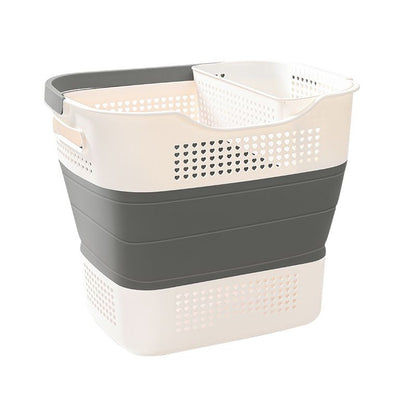 Multi-functional Folding Laundry Basket: Hassle-free Storage, One Basket for All Your Clothes Sorting.Light V1232-ZTXYL003
