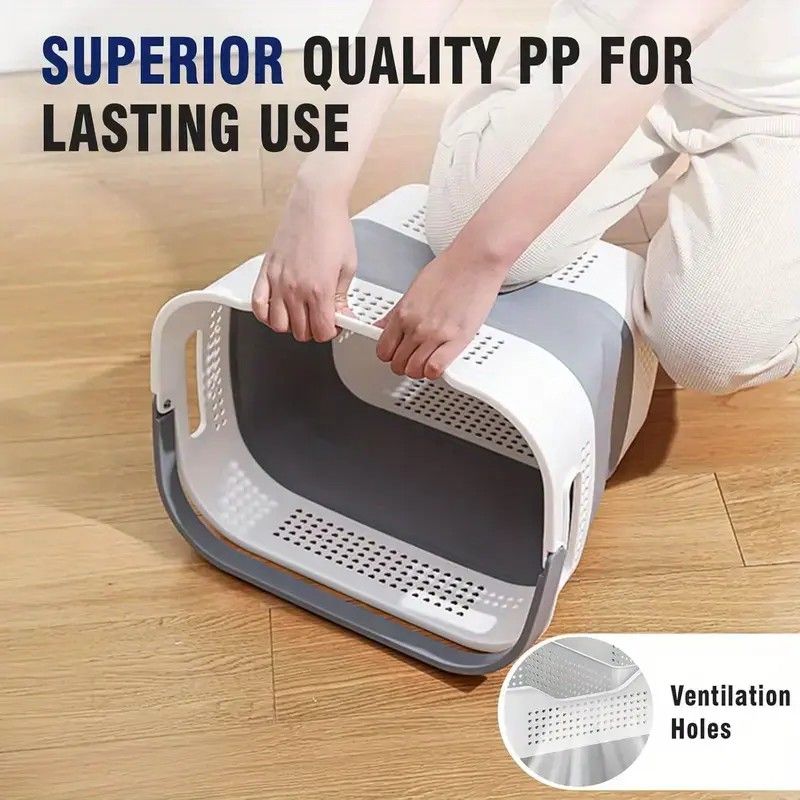 Multi-functional Folding Laundry Basket: Hassle-free Storage, One Basket for All Your Clothes Sorting.light V1232-ZTXYL005