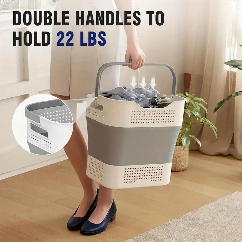 Multi-functional Folding Laundry Basket: Hassle-free Storage, One Basket for All Your Clothes V1232-ZTXYL006