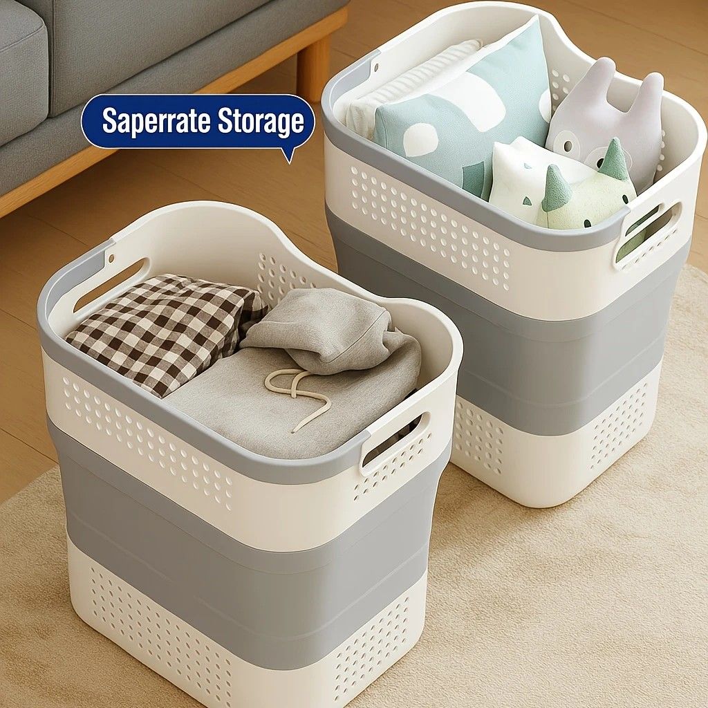 Multi-functional Folding Laundry Basket: Hassle-free Storage, One Basket for All Your Clothes V1232-ZTXYL006