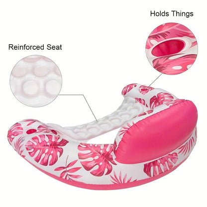 Adult Pool Floating Bed with Canopy: Upgraded Large Space, Adjustable Shade, Ergonomic Headrest, Dual Cup V1232-ZYPZY001