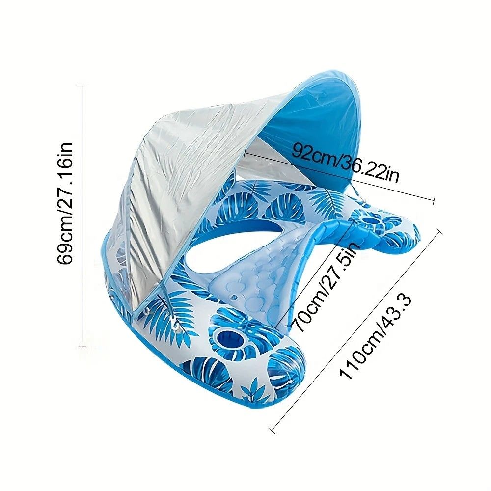 Adult Pool Floating Bed with Canopy: Upgraded Large Space, Adjustable Shade, Ergonomic Headrest, Dual Cup V1232-ZYPZY001