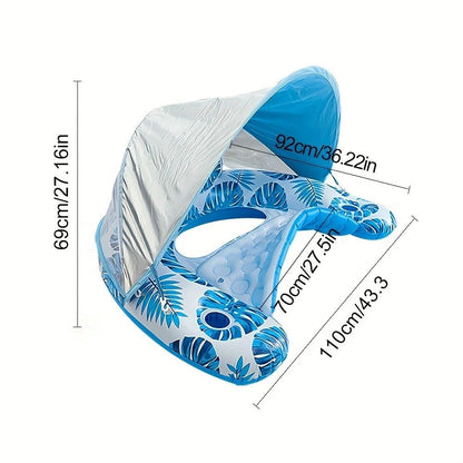 Adult Pool Floating Bed with Canopy: Upgraded Large Space, Adjustable Shade, Ergonomic Headrest, Dual Cup V1232-ZYPZY001