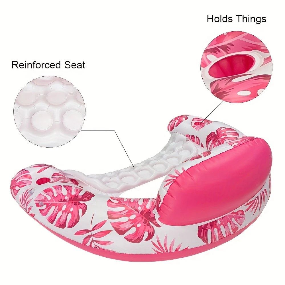 Adult Pool Floating Bed with Canopy: Upgraded Large Space, Adjustable Shade, Ergonomic Headrest, Dual Cup V1232-ZYPZY002