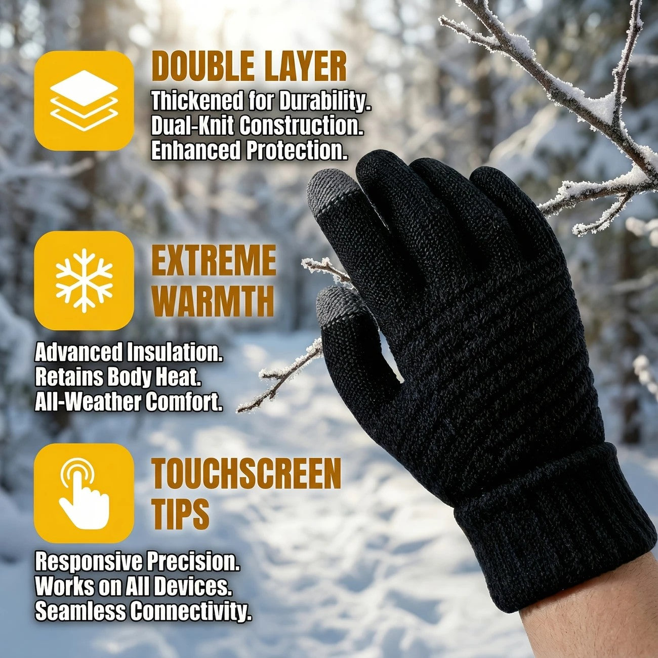 Unisex Winter Gloves - Thermal, Thickened, Waterproof, Windproof, Touchscreen Compatible V1232-ZZST001