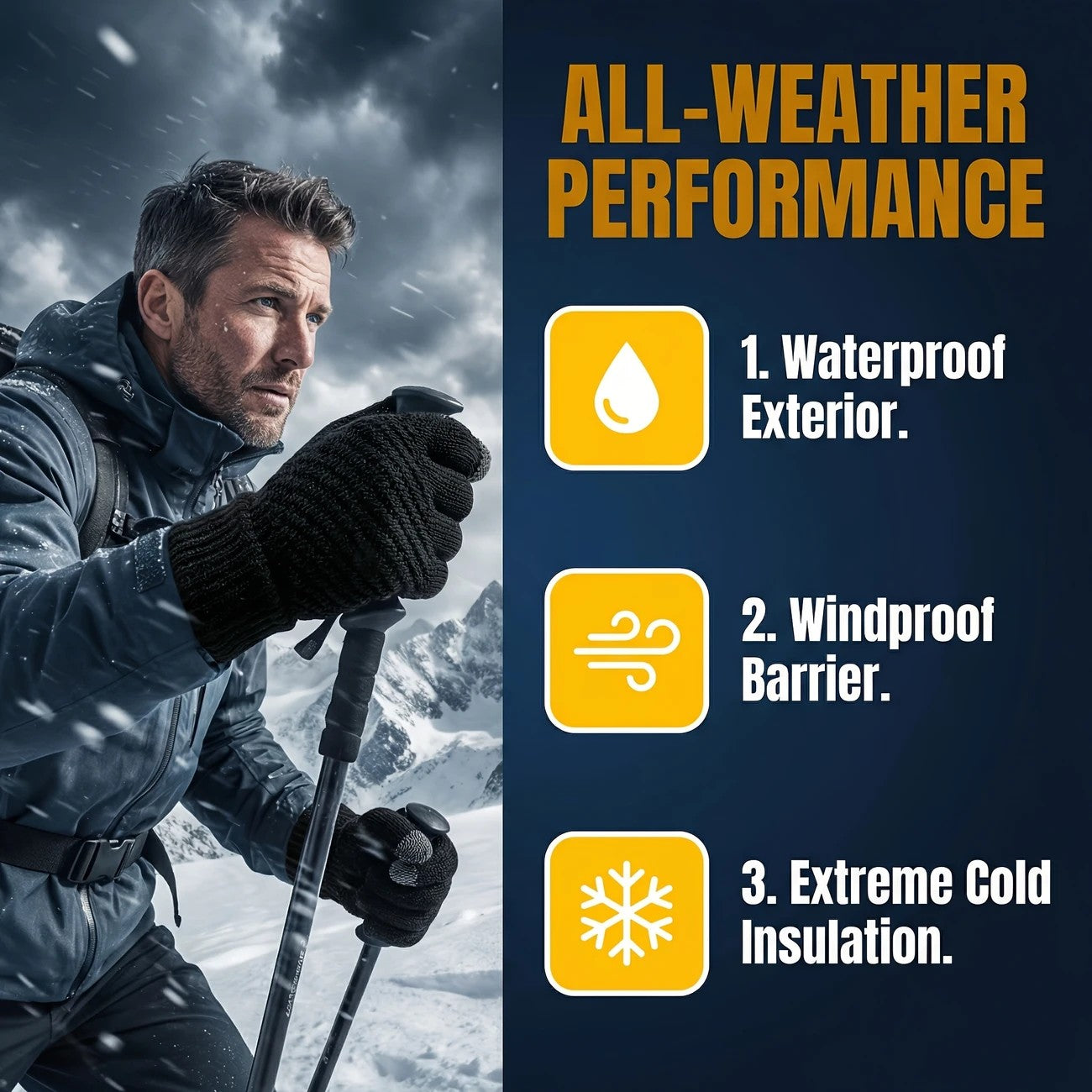 Unisex Winter Gloves - Thermal, Thickened, Waterproof, Windproof, Touchscreen Compatible V1232-ZZST001