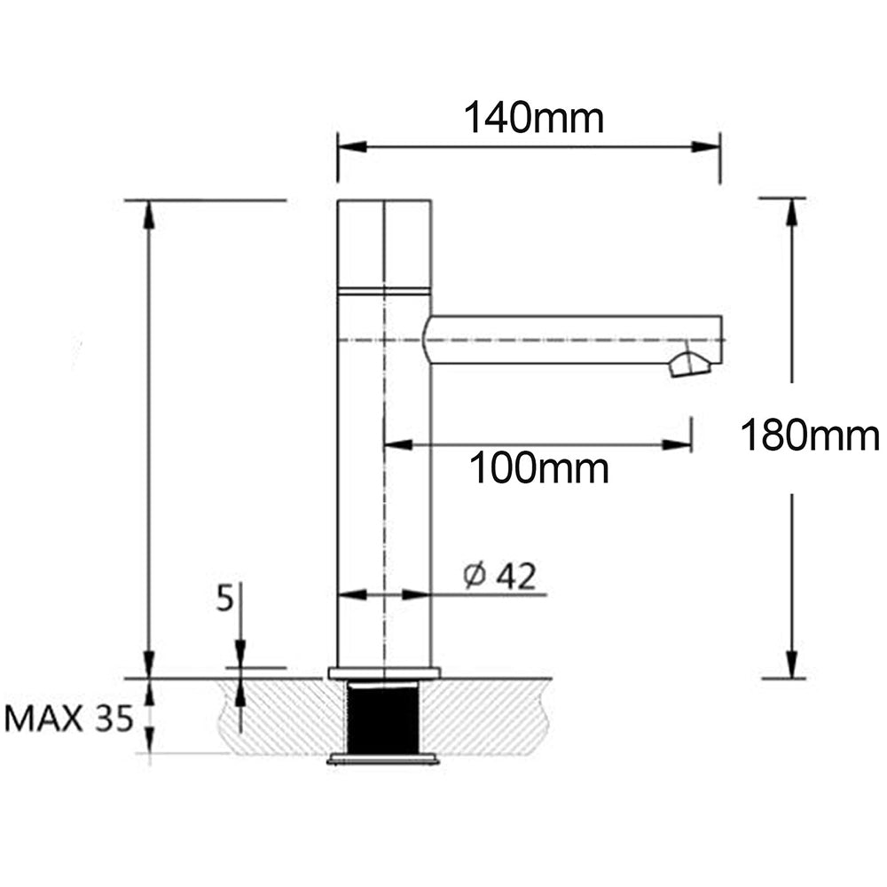 WELS 6L/min Black Standard Basin Mixer Vanity Sink Faucet Bubble Tap Laundry Set V1233-110183PH