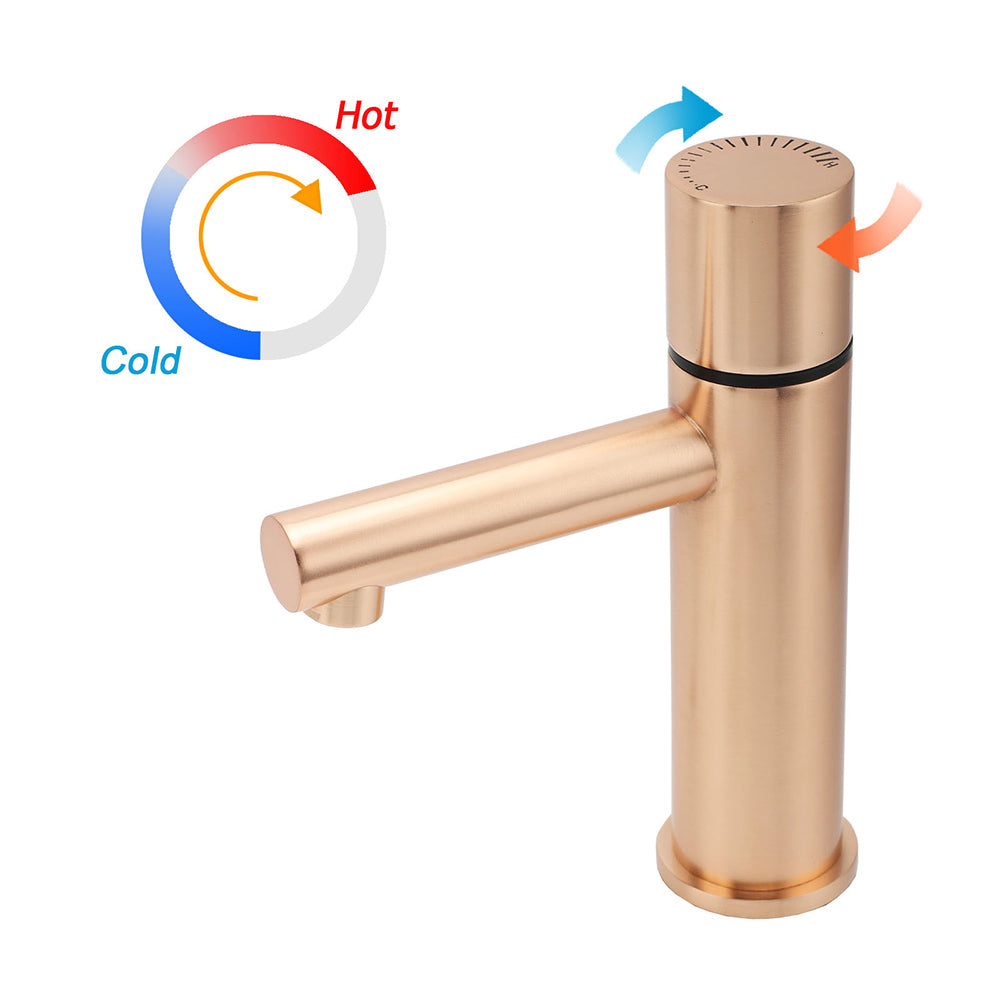 WELS 6L/min Rose Gold Basin Mixer Vanity Sink Bubble Faucet Tap Washing Laundry V1233-110183RG