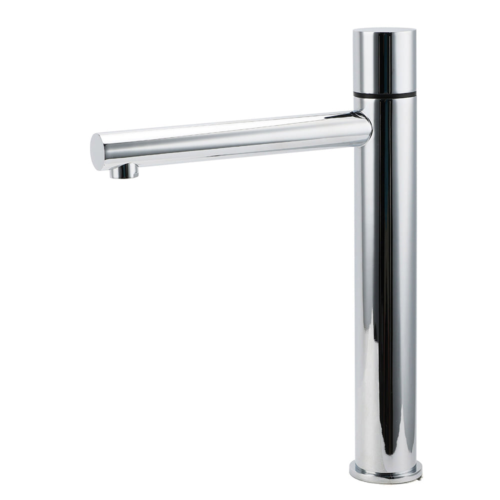 WELS 6L/min Tall Basin Mixer Vanity Sink Bubble Faucet Tap Laundry Chrome Round V1233-110193CR