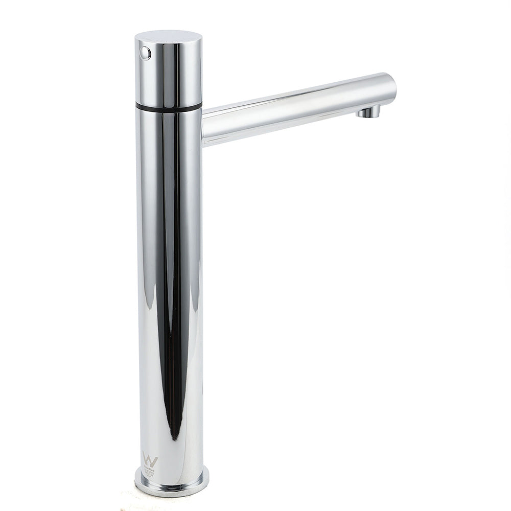 WELS 6L/min Tall Basin Mixer Vanity Sink Bubble Faucet Tap Laundry Chrome Round V1233-110193CR