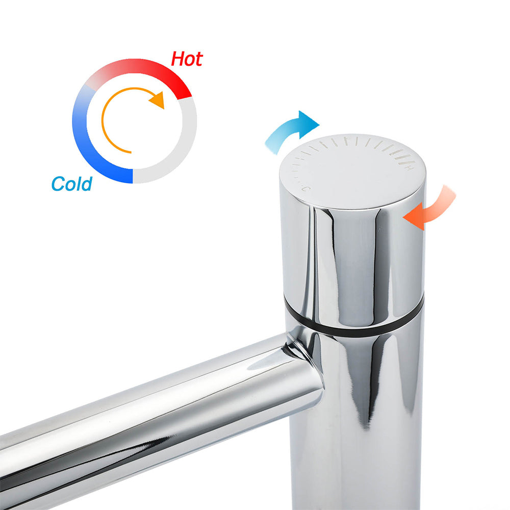 WELS 6L/min Tall Basin Mixer Vanity Sink Bubble Faucet Tap Laundry Chrome Round V1233-110193CR