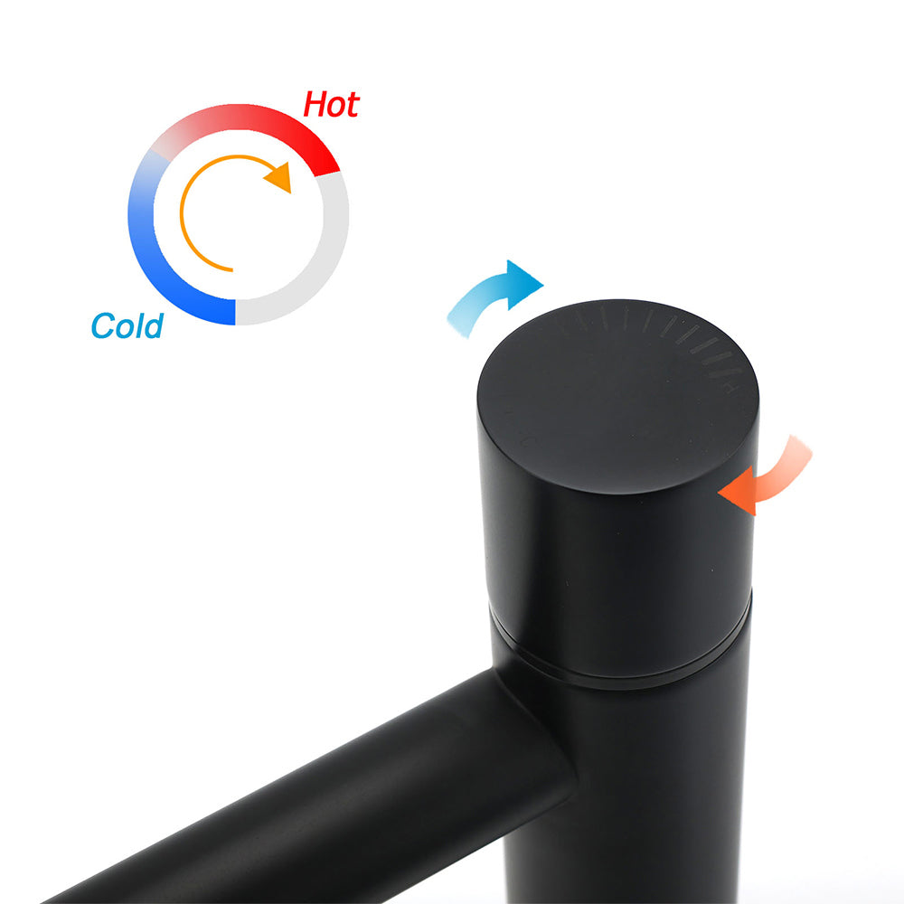 WELS Black 30cm Tall Basin Mixer Vanity Sink Faucet Bubble Tap Laundry 180o Turn V1233-110193PH