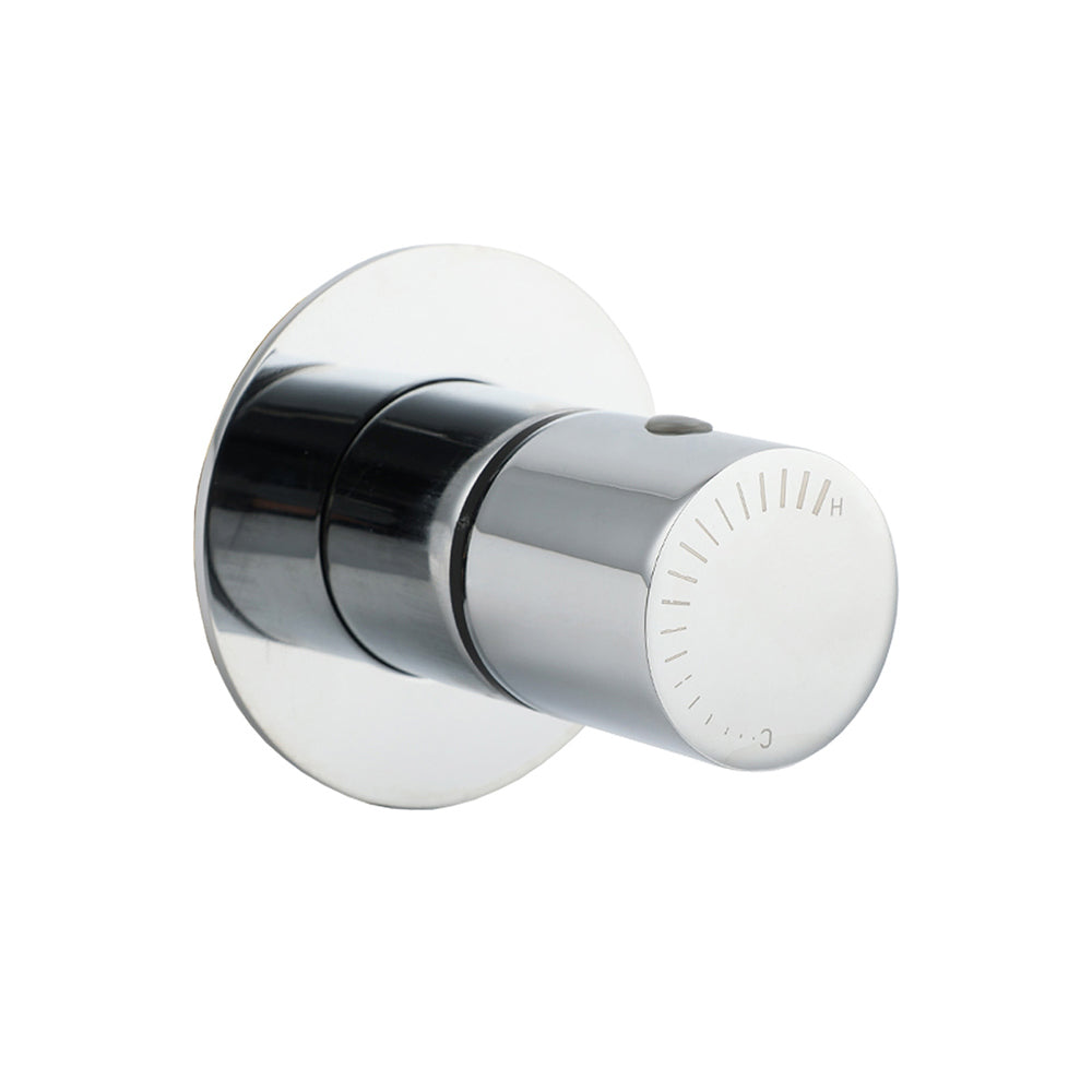 Chrome Bath Control Shower Mixer Brass Round Wall Mounted Hot Cold Water Valve V1233-230166CR