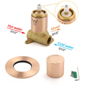 Watermark Round Shower Mixer Brass Hot Cold Water Tap Valve Brushed Rose Gold V1233-230166RG