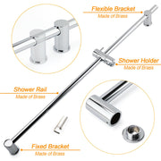 Strong Brass Chrome Round 850mm Long Sliding Rail Bar Holder For Handheld Shower V1233-376704RO