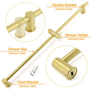 Brushed Gold Brass 850mm Long Sliding Rail Bar Swivel Handheld Shower Holder Kit V1233-376704ROBG