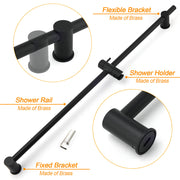 Matt Black Solid Brass 850mm Long Sliding Rail Bar Swivel Handheld Shower Holder V1233-376704ROBL