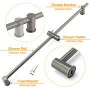 Gun Metal Grey Brass 850mm Long Sliding Rail Bar Swivel Handheld Shower Holder Bracket V1233-376704ROGM