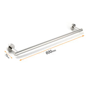 Polished Chrome 600mm Single Towel Rack Rail Holder Stainless Steel Hanger Bar V1233-6900260CR