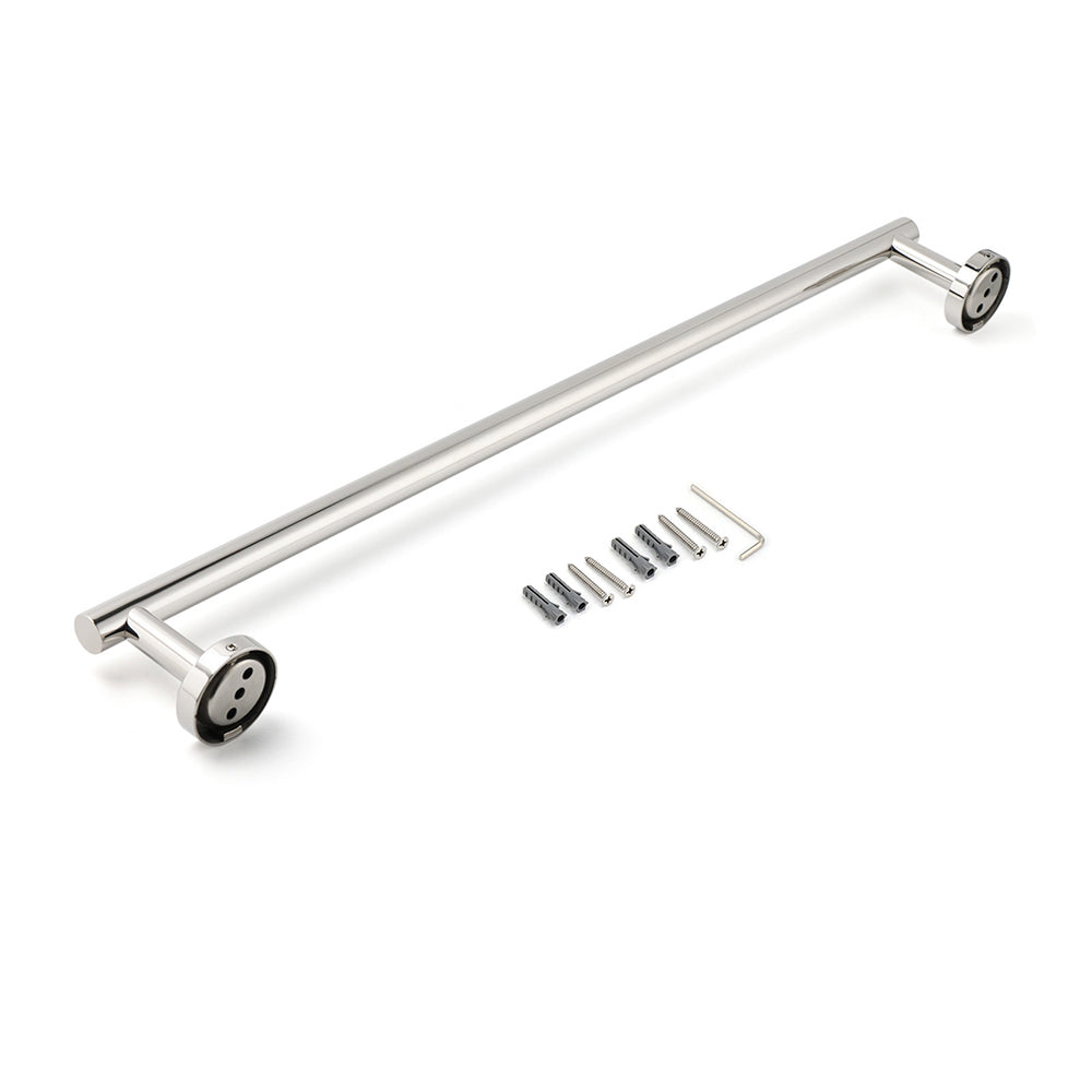 Polished Chrome 600mm Single Towel Rack Rail Holder Stainless Steel Hanger Bar V1233-6900260CR