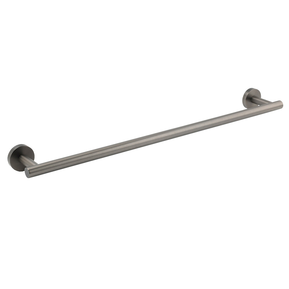 Gun Metal Stainless Steel 600mm Single Towel Rack Rail Holder Round Hanger Bar V1233-6900260GM