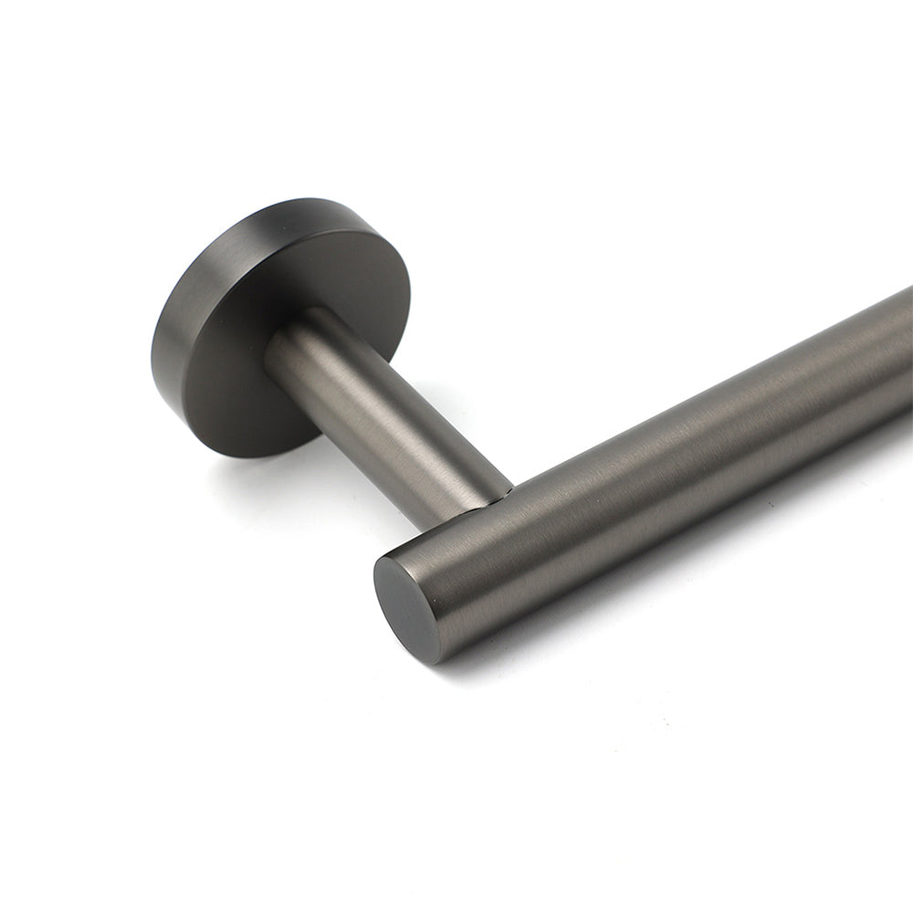 Gun Metal Stainless Steel 600mm Single Towel Rack Rail Holder Round Hanger Bar V1233-6900260GM
